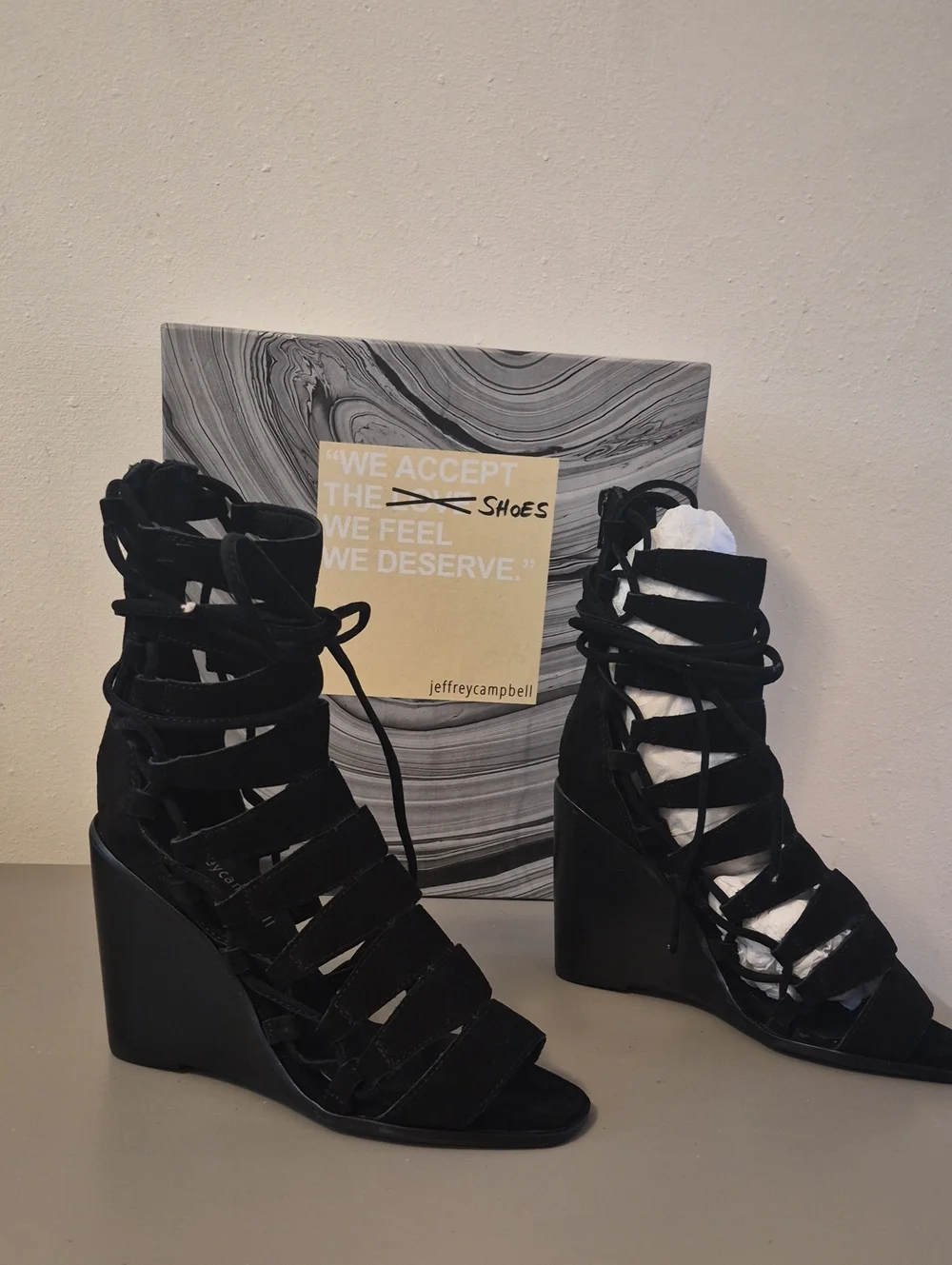 NIB Jeffrey Campbell Zaferia Wedge Sandals